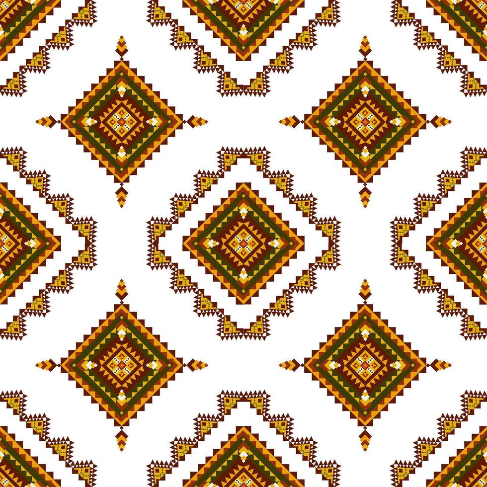 Pixel pattern ethnic oriental traditional fabric pattern textile African Indonesian vector