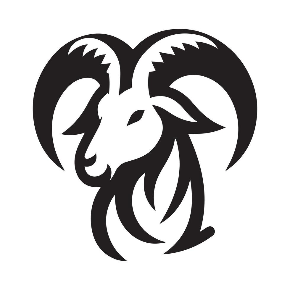 minimalist goat logo on a white background vector