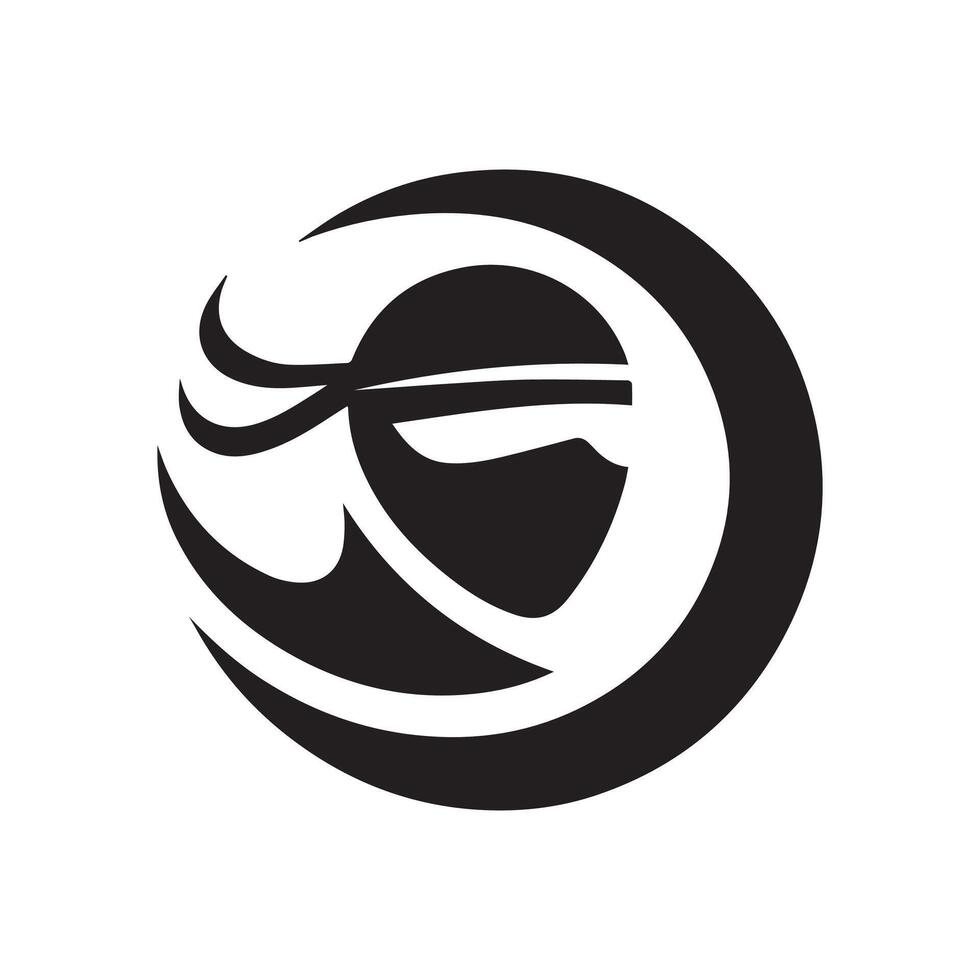 minimalist ninja logo on a white background vector