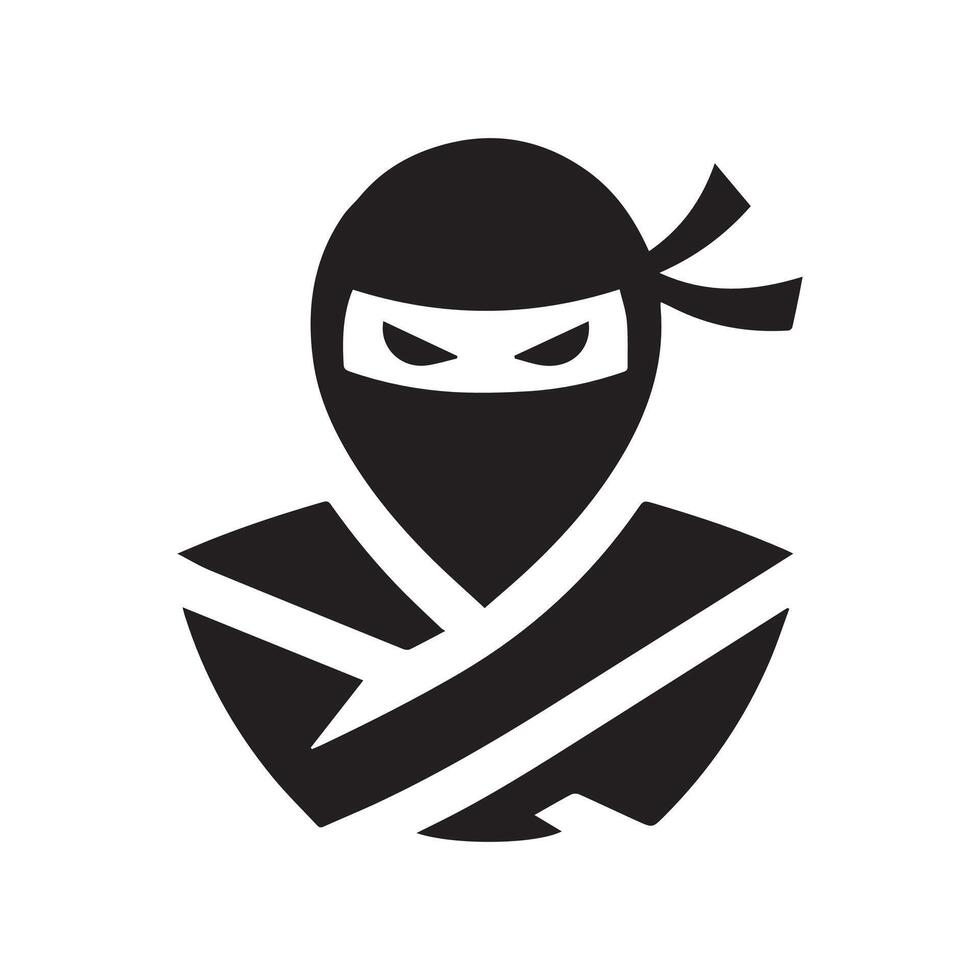 minimalist ninja logo on a white background vector