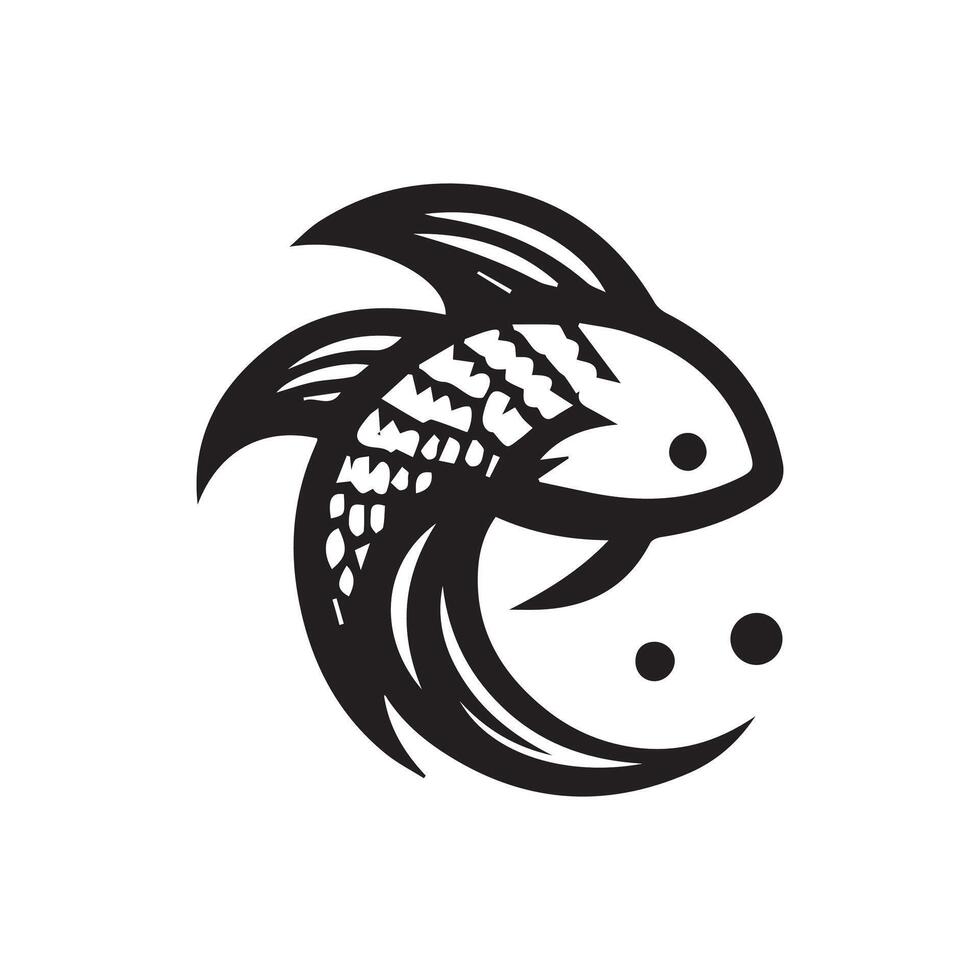 minimalist fish logo on a white background vector