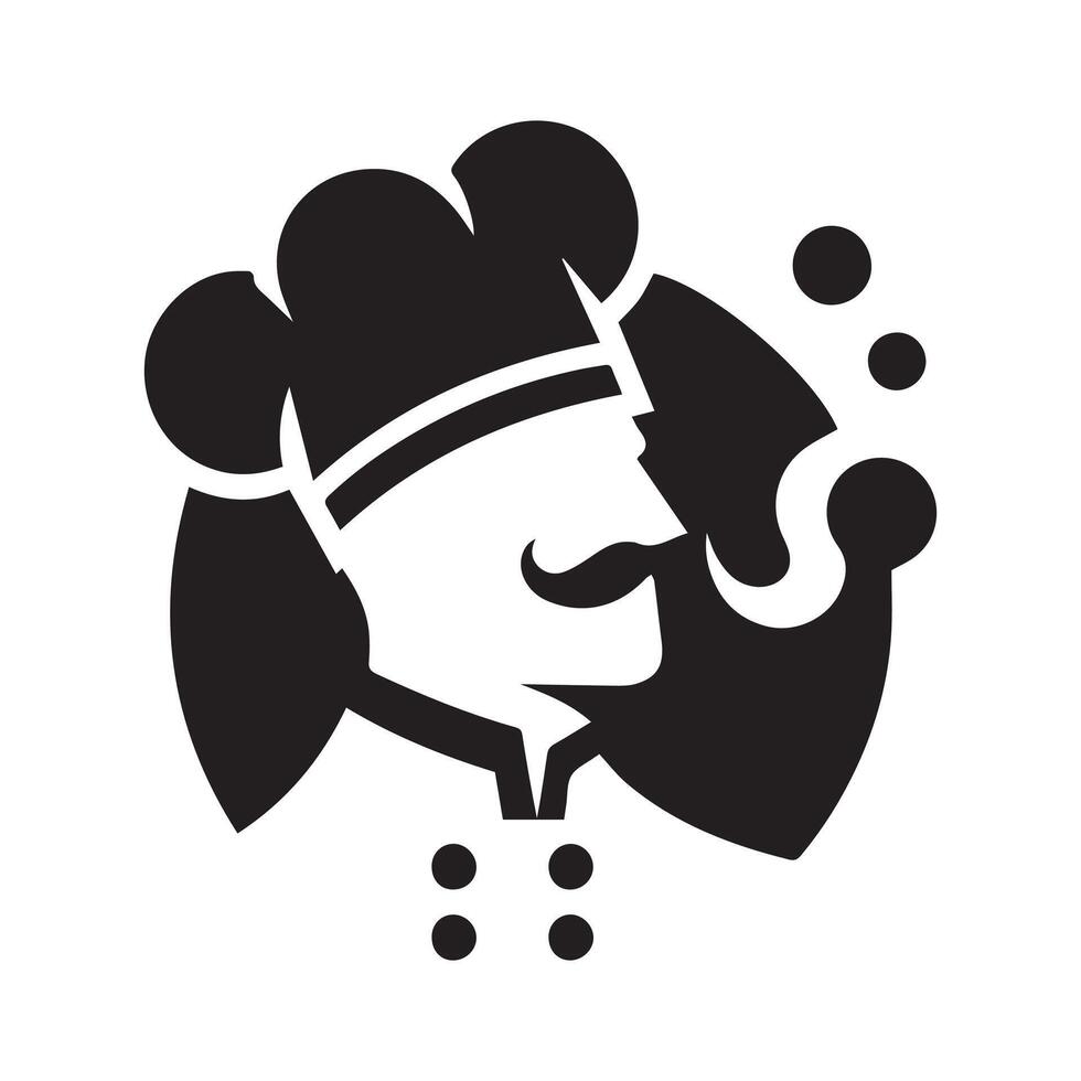 minimalist chef logo on a white background vector