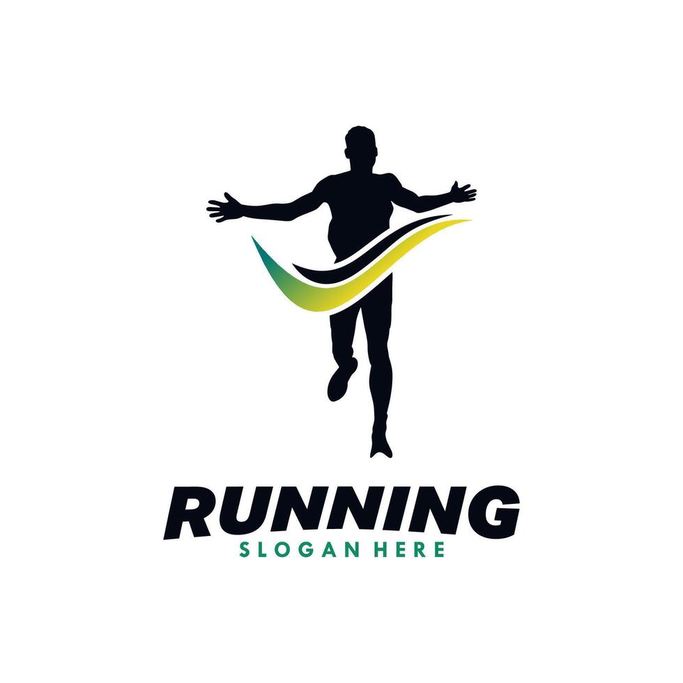 Running Man silhouette Logo Design vector