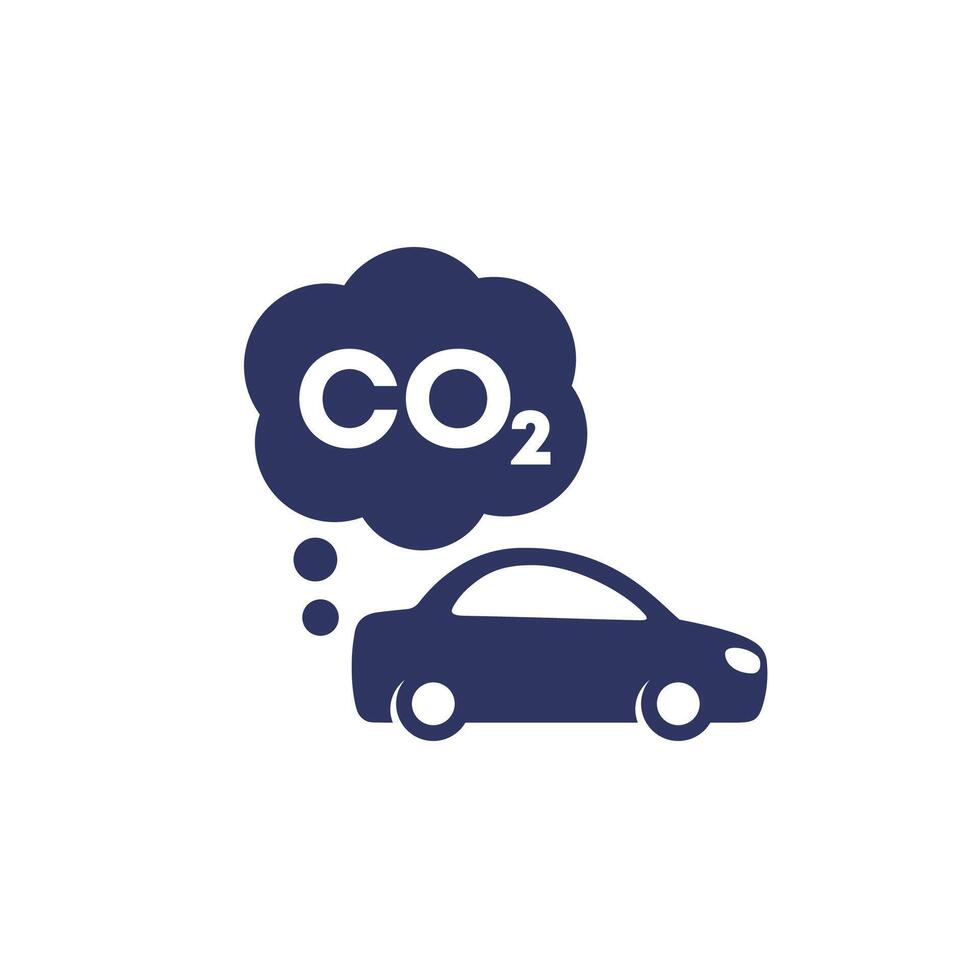 carbon emissions of a car or transport icon vector