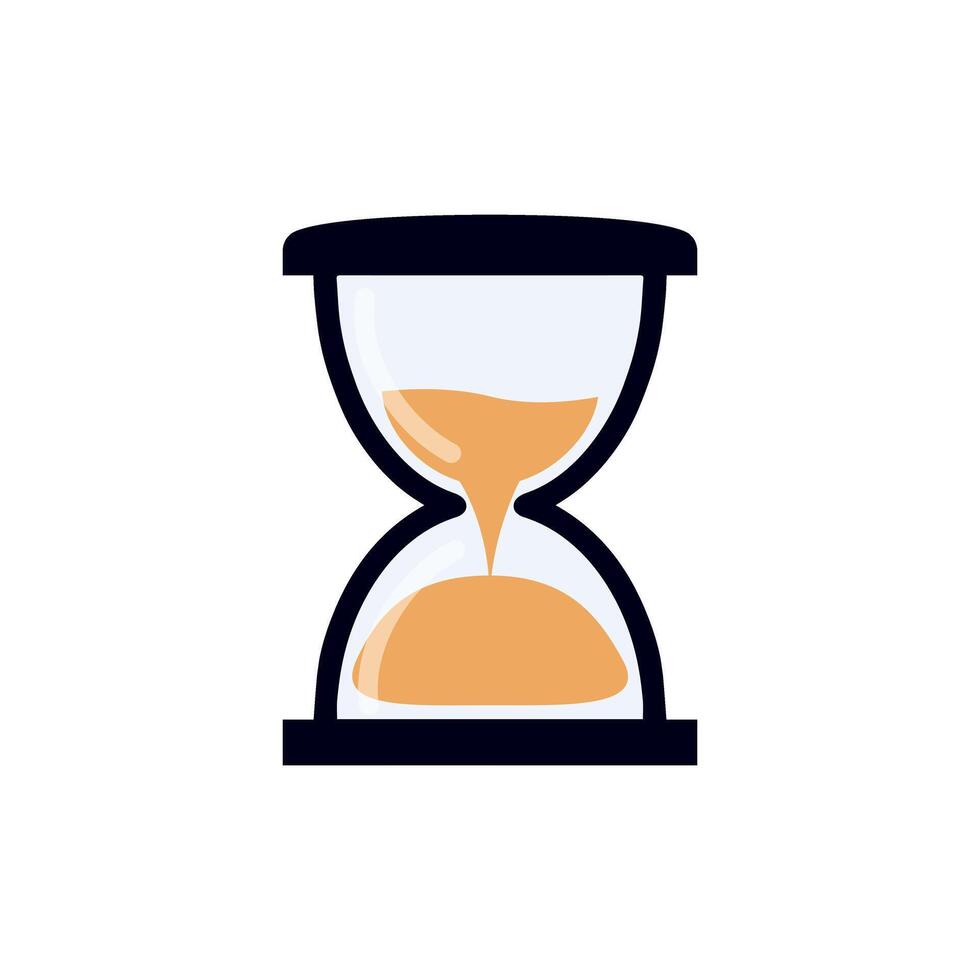Hourglass icon on white background. Hourglass that is about to run out of time. vector