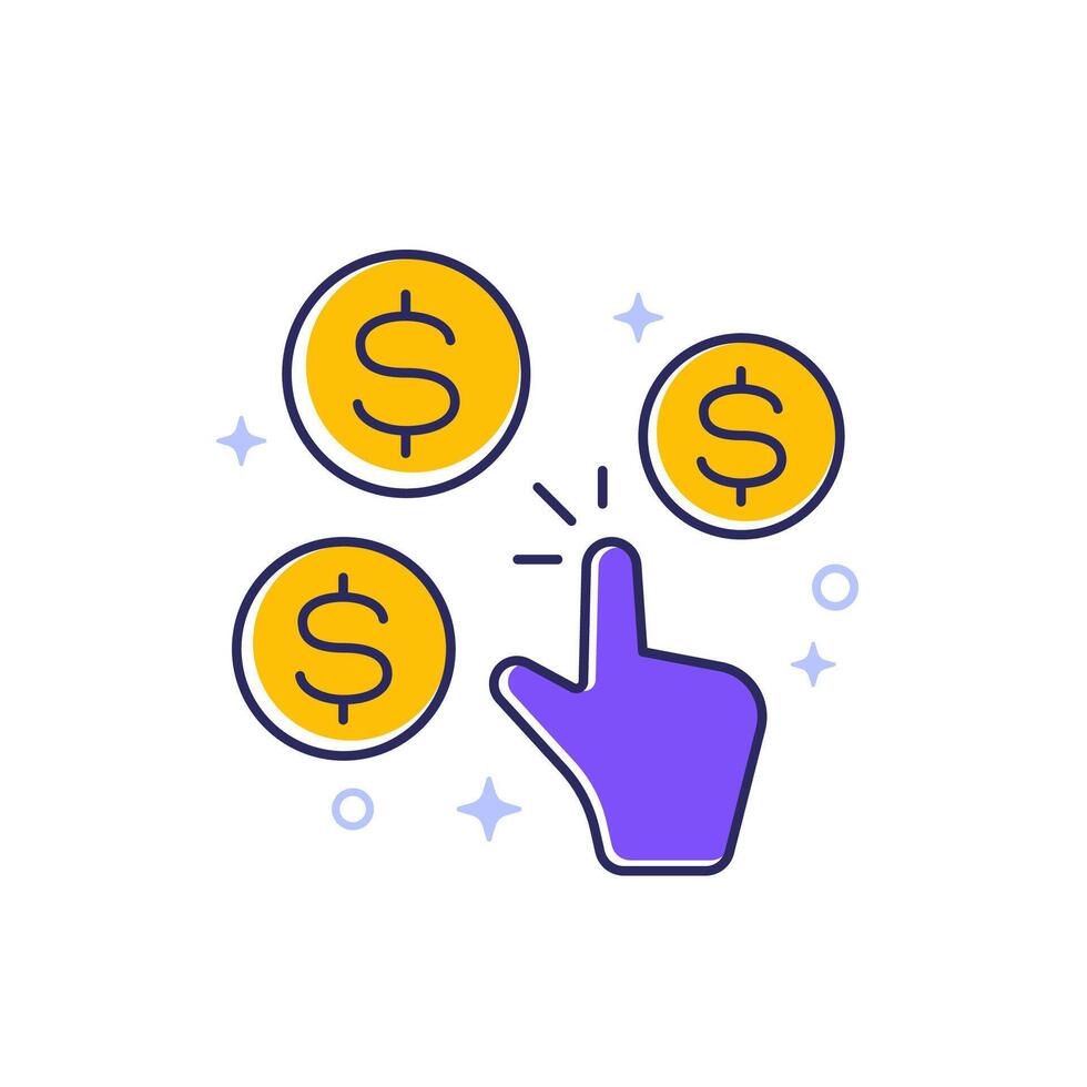 cost per click, CPC icon, design vector