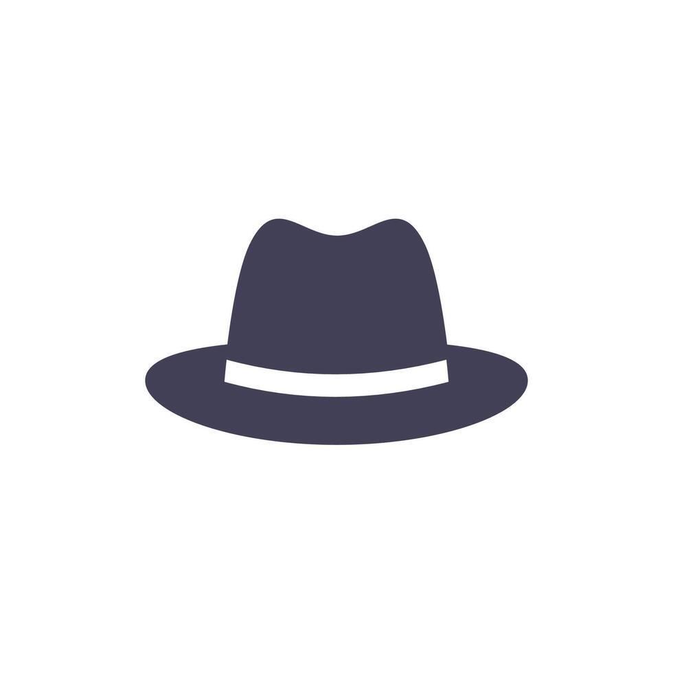fedora hat icon on white vector