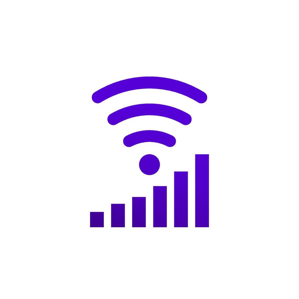 Wi-Fi signal strength icon, vector
