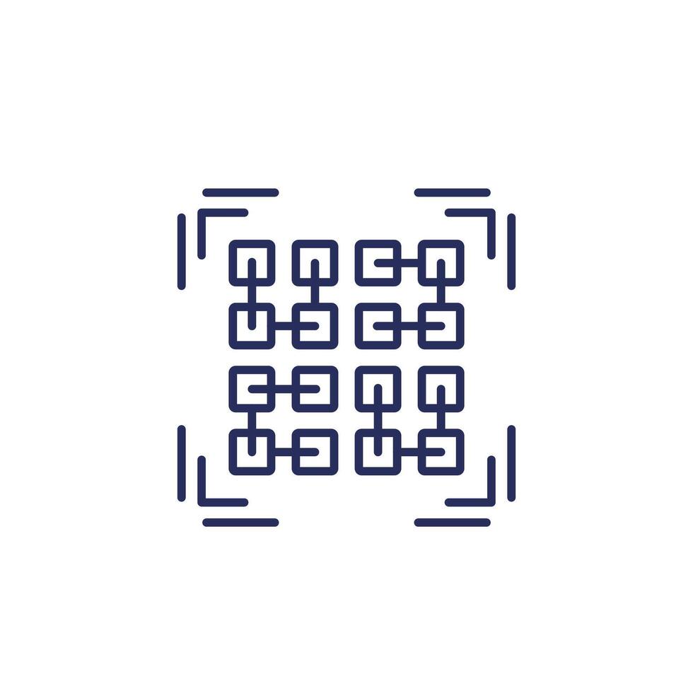 pattern recognition line icon on white vector