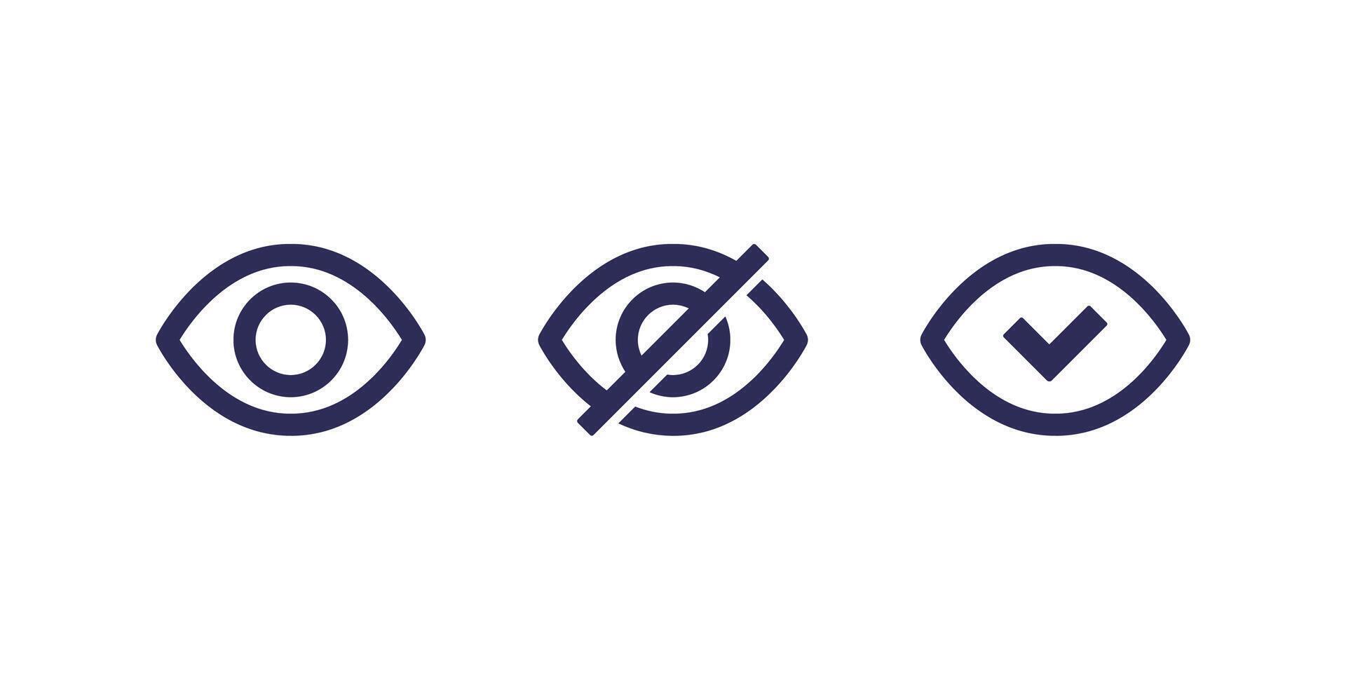 visible and hidden icons with an eye vector