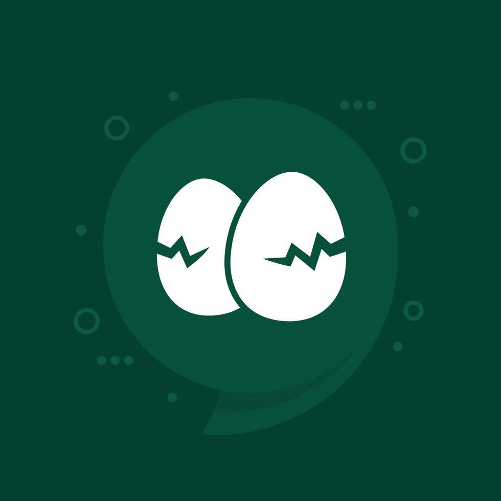 cracked eggs icon, pictogram vector