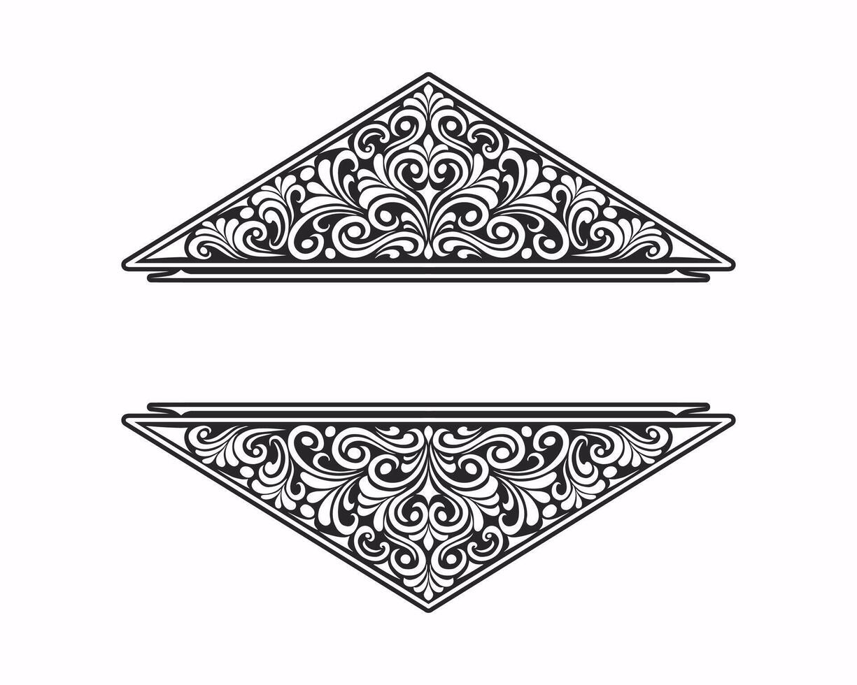 Ornament floral design element for frame, border, and wedding with vintage style vector