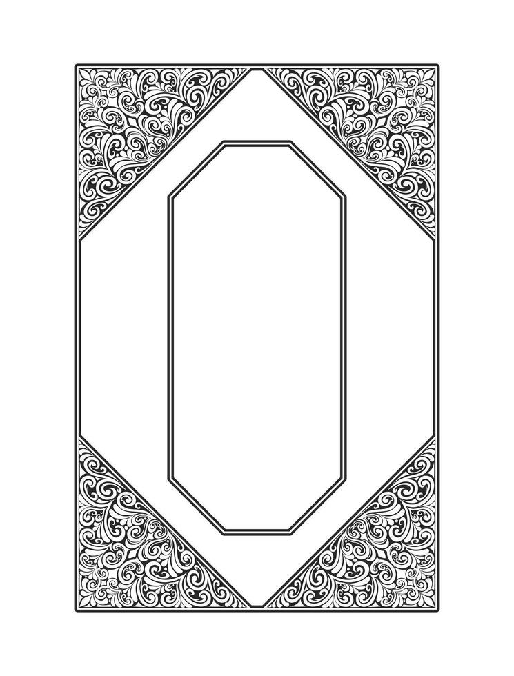 Classic style frame design with exquisite engraving and luxury vector