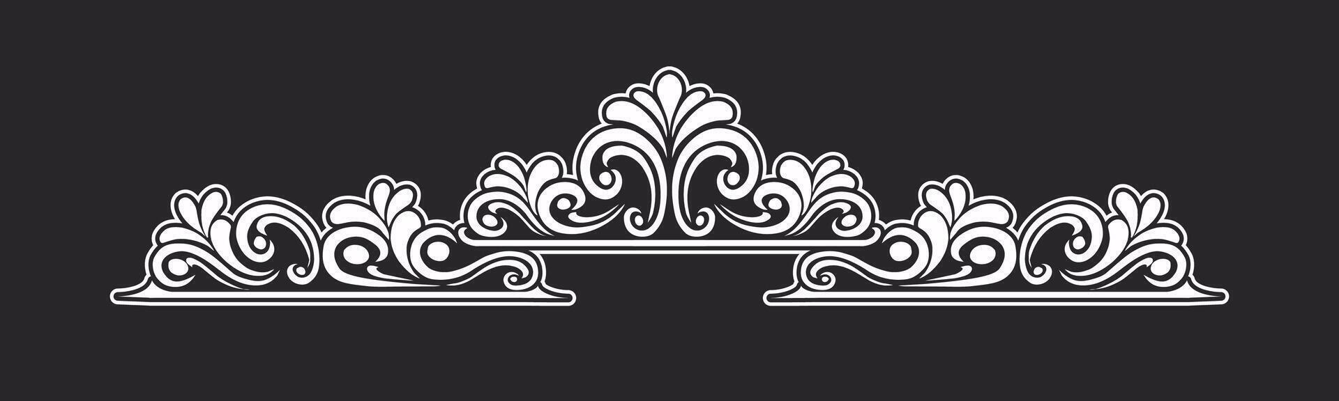 Ornament floral design element for frame, border, and wedding with vintage style vector