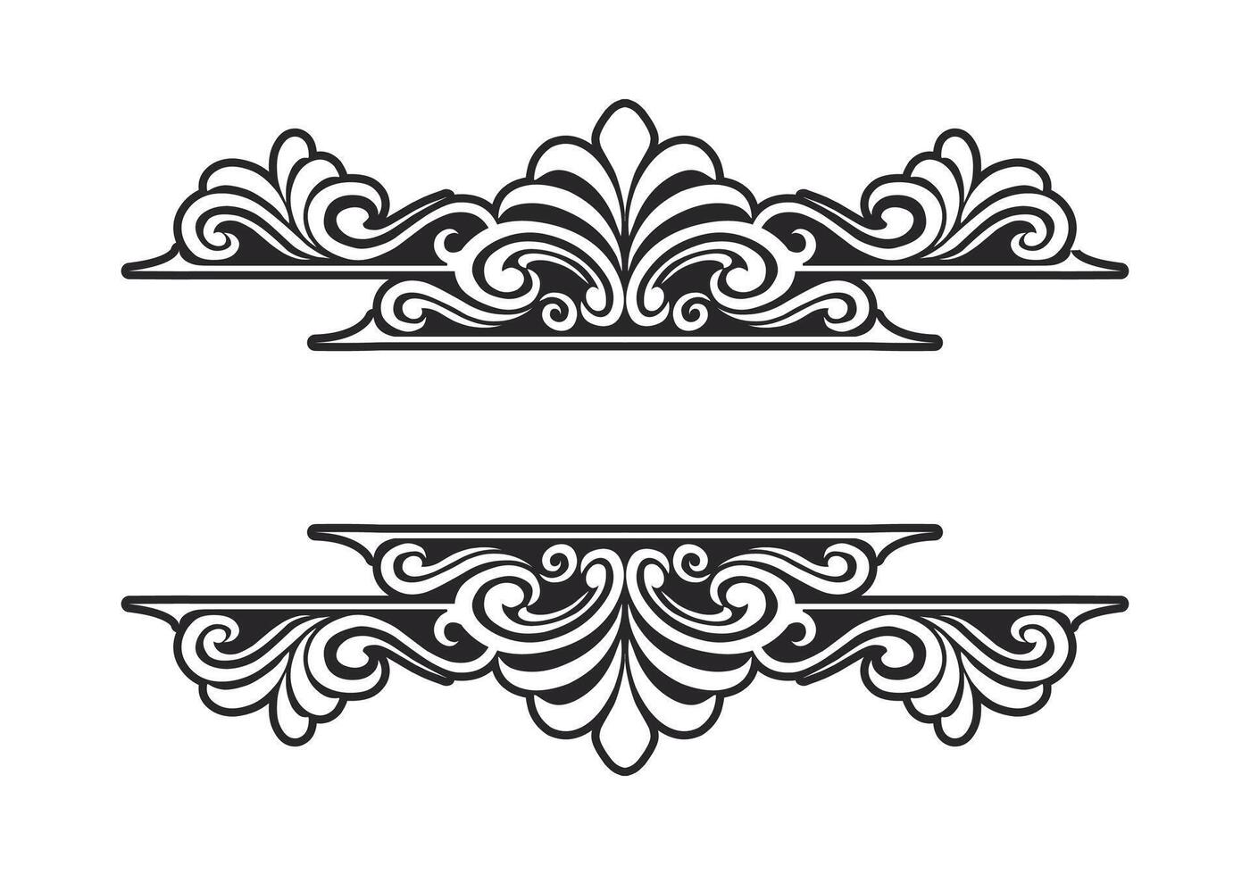 Ornament floral design element for frame, border, and wedding with vintage style vector