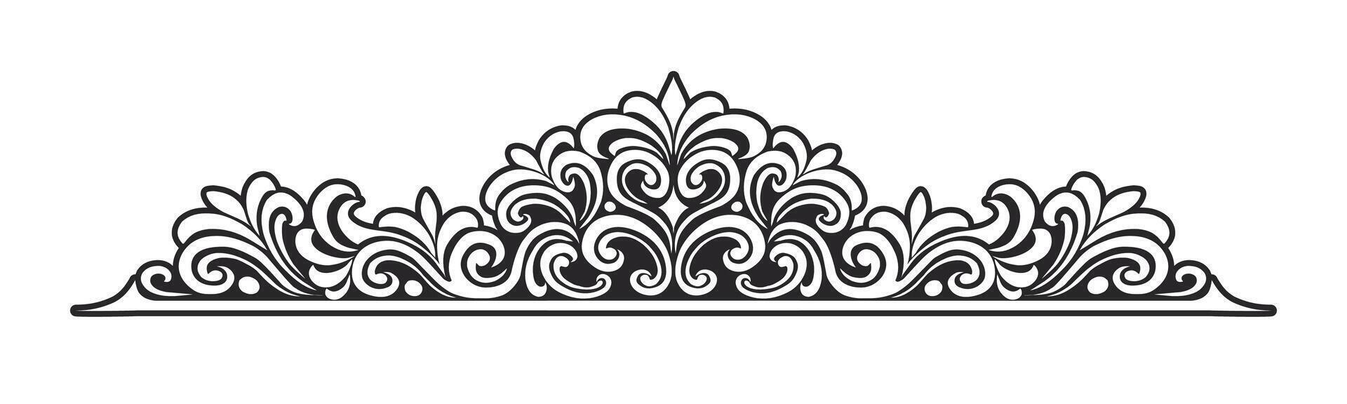 Ornament floral design element for frame, border, and wedding with vintage style vector