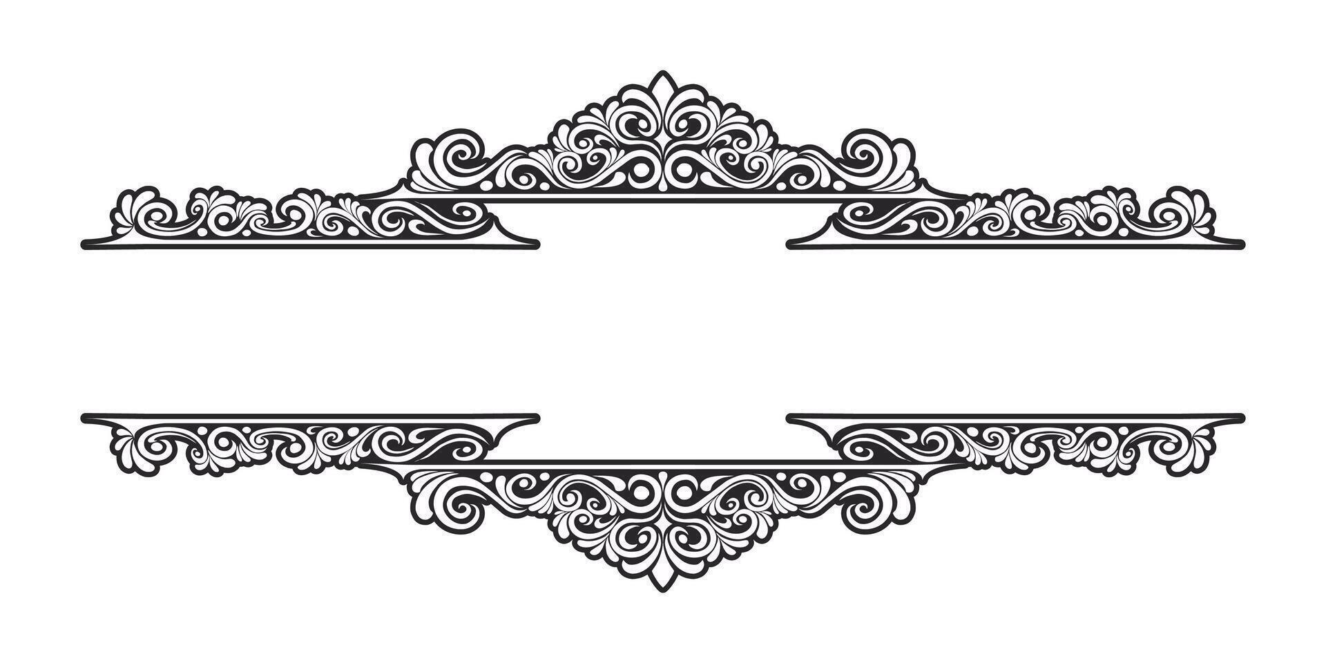 Ornament floral design element for frame, border, and wedding with vintage style vector