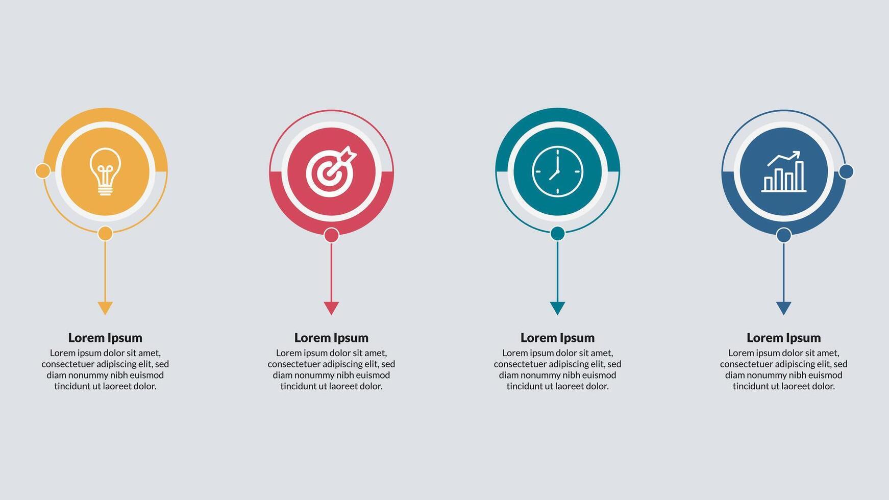 4 steps infographic timeline template vector