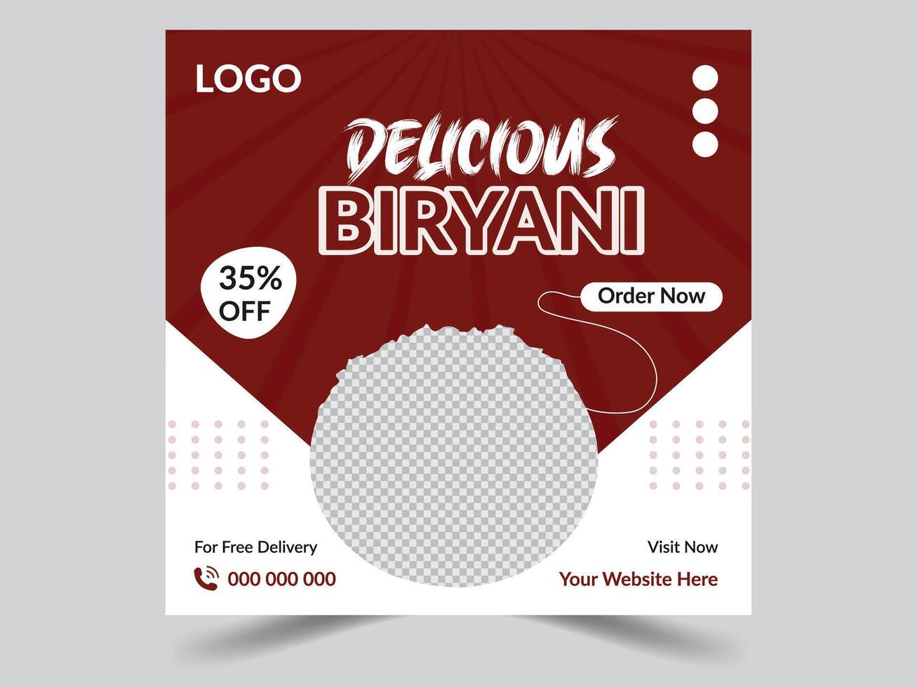 Food Social Media Marketing Post Design Template Square Size vector