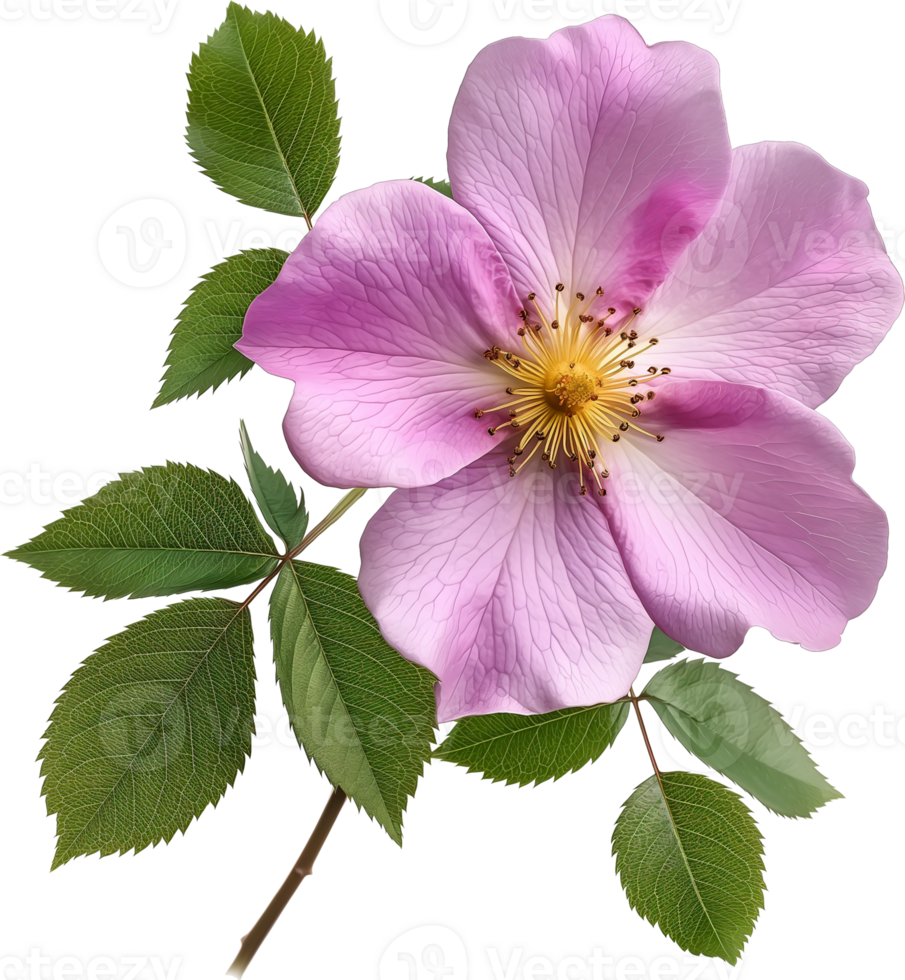 Fresh Rambling Rose With Leaves on Transparent Background png