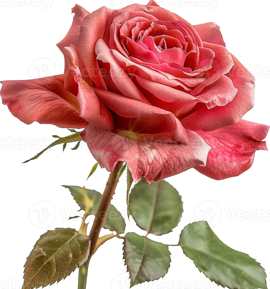 Plant - French Pink Rose Blossom isolated png