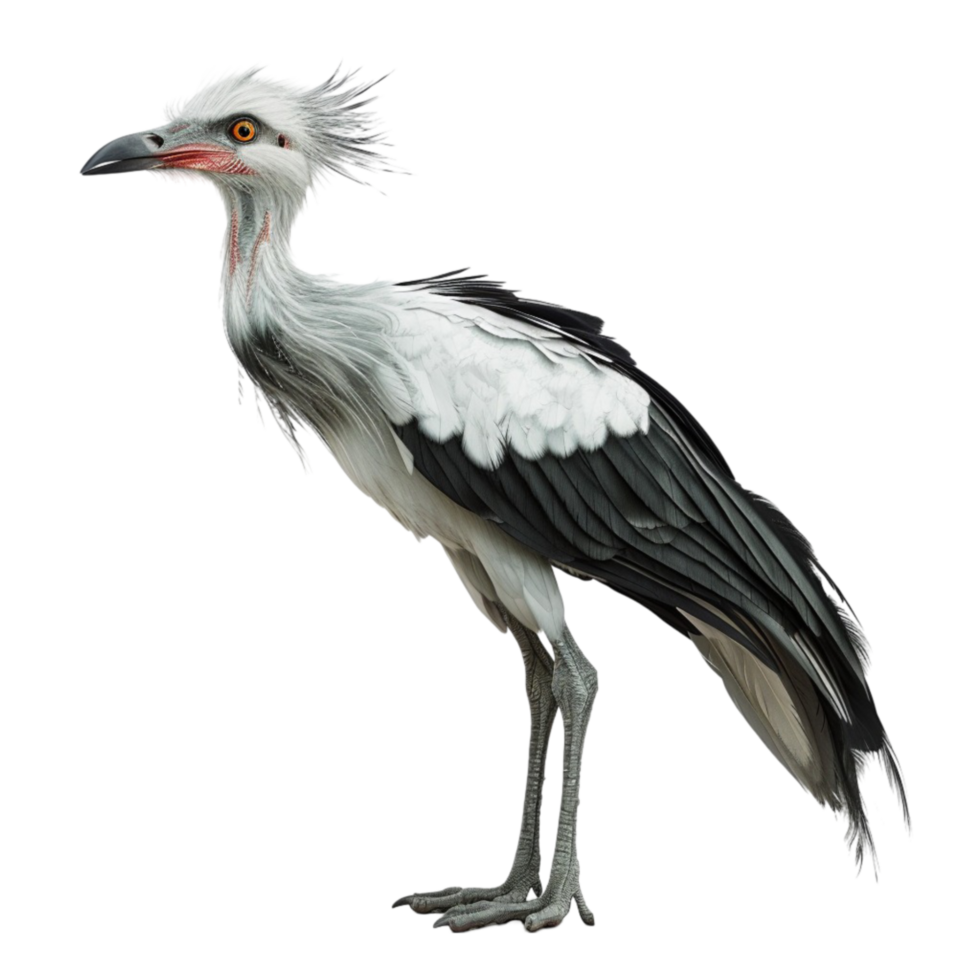 A White and Black Bird with Long Legs AI-Generative png