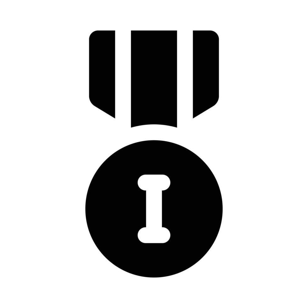 Simple Gold Medal solid icon. The icon can be used for websites, print templates, presentation templates, illustrations, etc vector