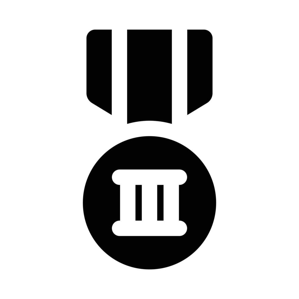Simple Bronze Medal solid icon. The icon can be used for websites, print templates, presentation templates, illustrations, etc vector