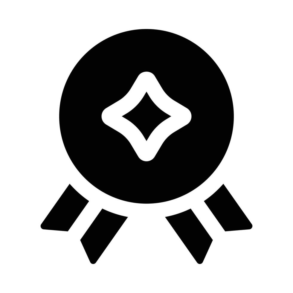 Simple Award Medal solid icon. The icon can be used for websites, print templates, presentation templates, illustrations, etc vector