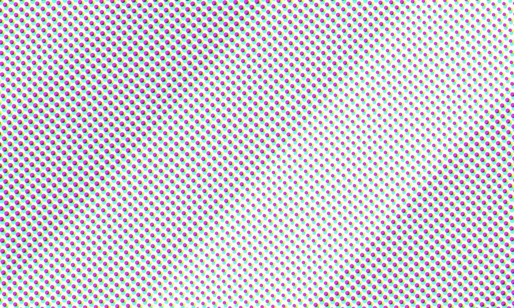 Color Halftone Dots Pattern Retro Pop Art Comic Print Close Up Wallpaper Overlay Texture on White Background vector