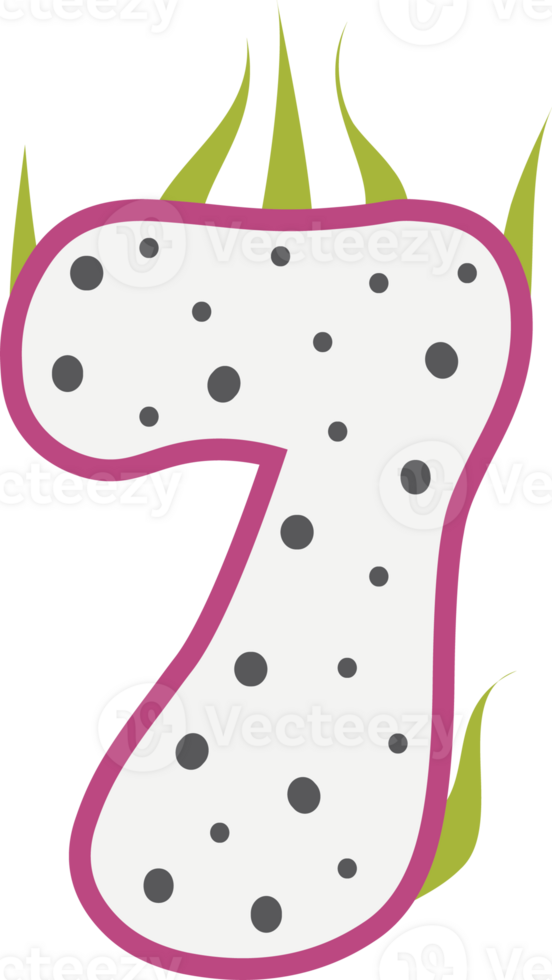 Dragon Fruit Alphabets and number png