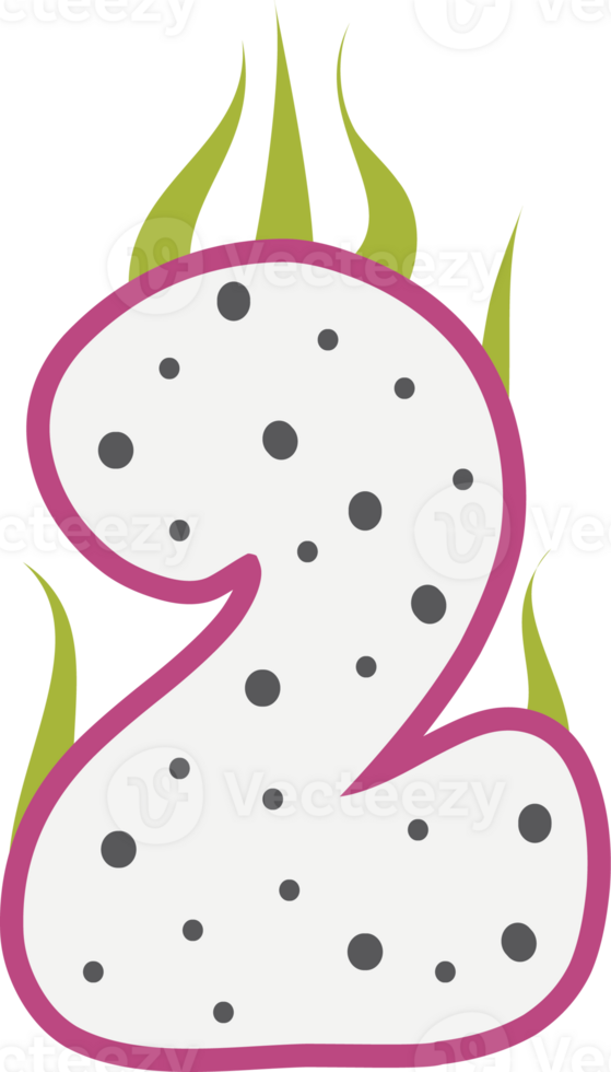 Dragon Fruit Alphabets and number png