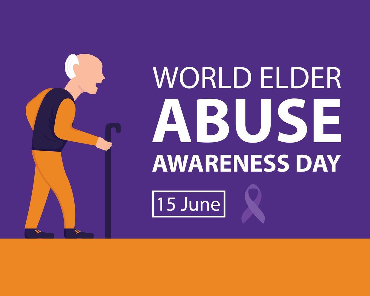 illustration graphic of grandpa walks using a stick, perfect for international day, world elder abuse awareness day, celebrate, greeting card, etc. vector