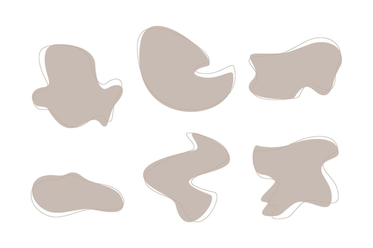 Blobs Abstract Fluid Shape Colored Set Abstract Black Shapes Liquid Shape Elements Random Outline Fluid Shapes. vector