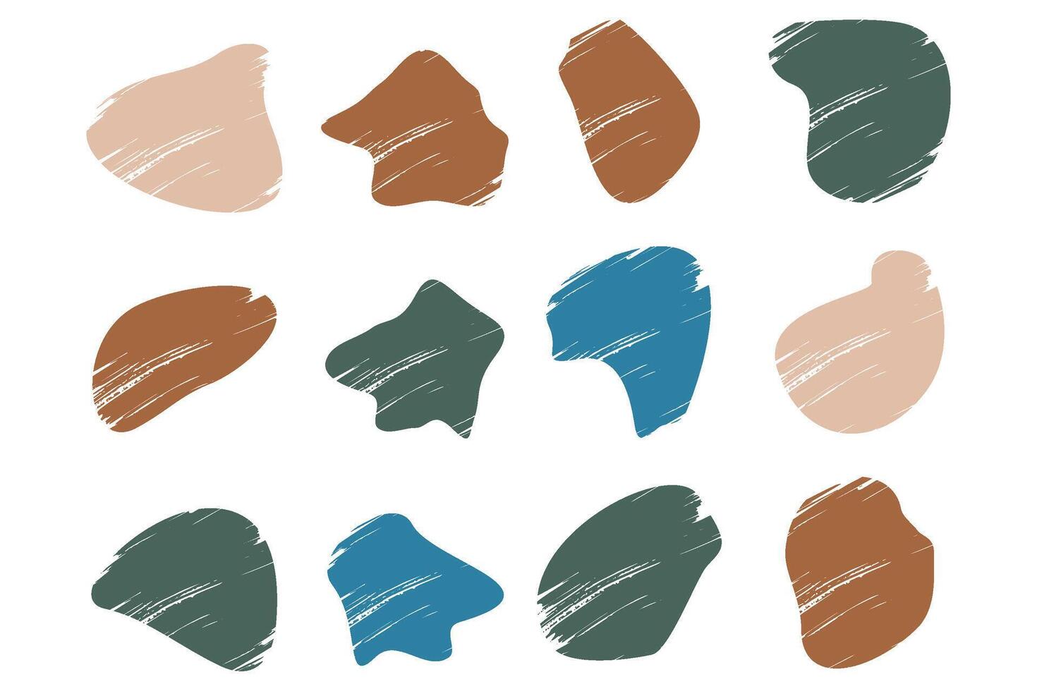 Grunge Blobs Fluid Shapes pictogram symbol visual illustration Set. vector