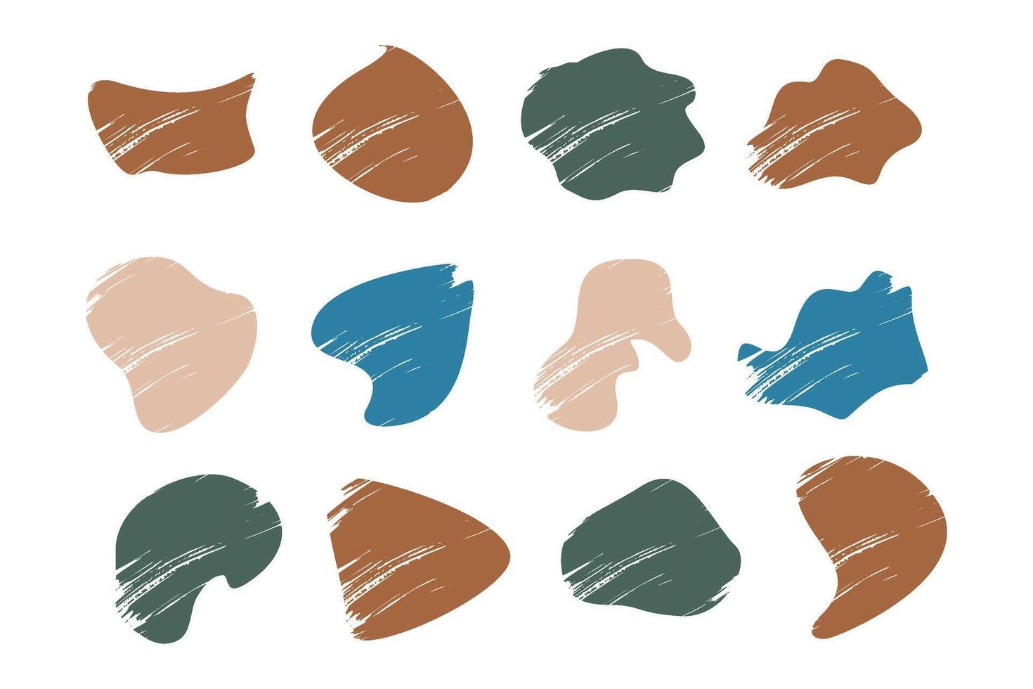 Grunge Blobs Fluid Shapes pictogram symbol visual illustration Set. vector