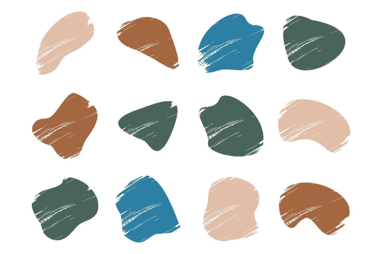 Grunge Blobs Fluid Shapes pictogram symbol visual illustration Set. vector