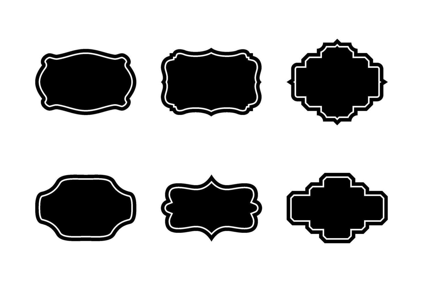 etiqueta marco forma glifo con marco pictograma símbolo visual ilustración conjunto vector