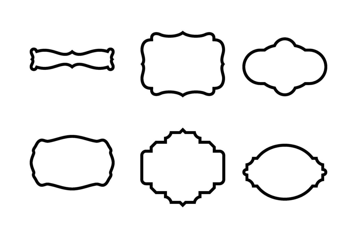 Label Frame Shape Line pictogram symbol visual illustration Set vector