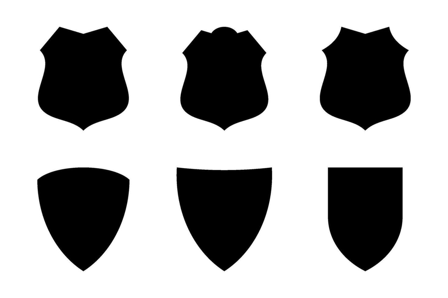 Shield Emblem And Badge Logos Glyph pictogram symbol visual illustration Set vector