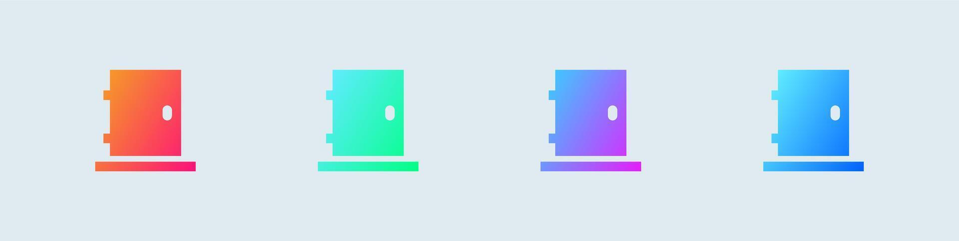 Door solid icon in gradient colors. Doorway signs illustration. vector