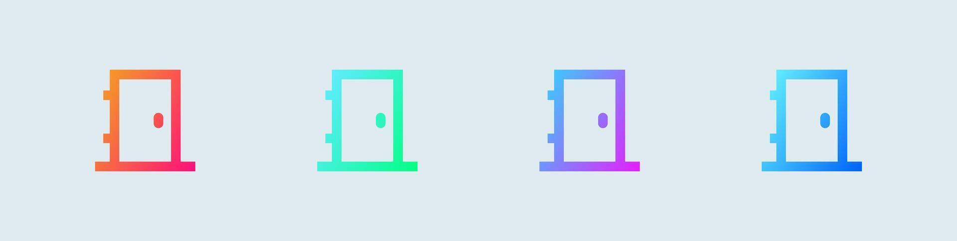 Door line icon in gradient colors. Doorway signs illustration. vector