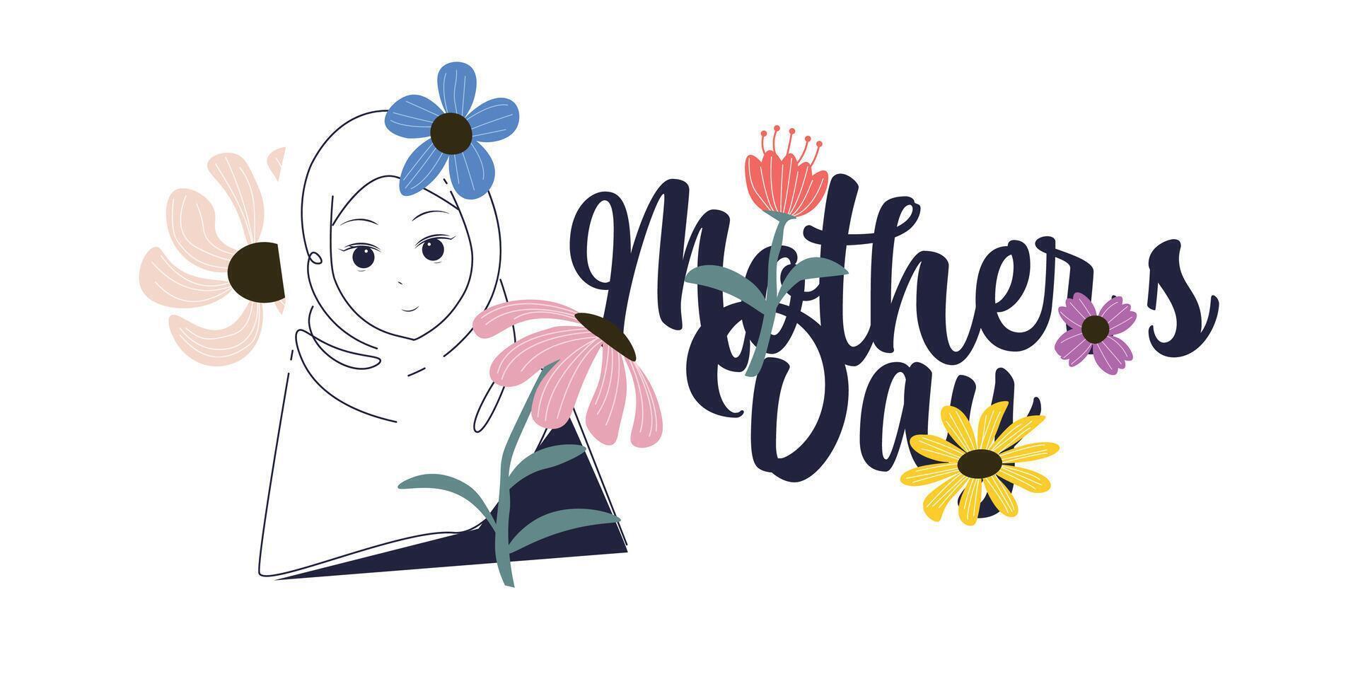 Happy mothers day illustration template design vector