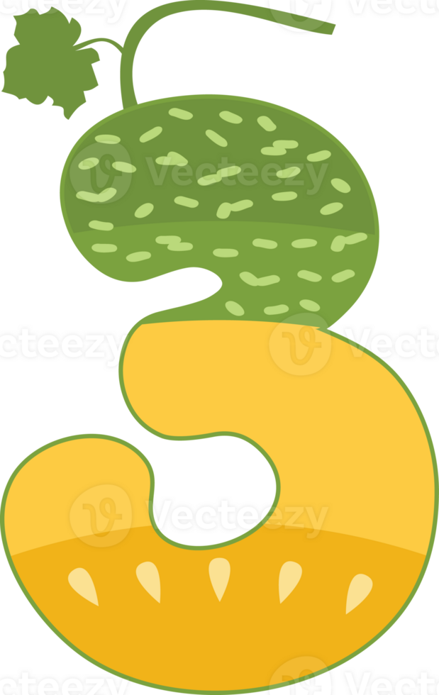 Melon Alphabets and number png