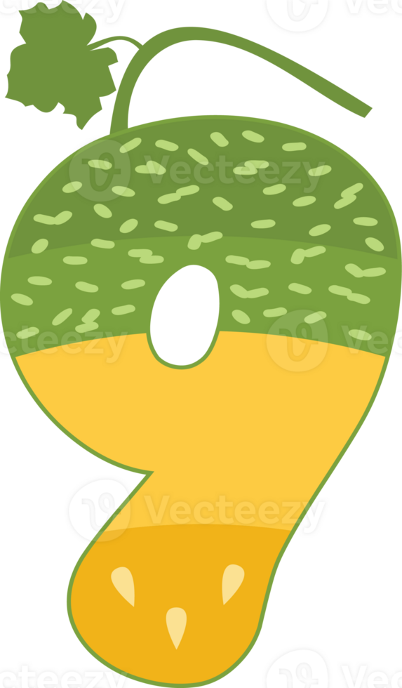 Melon Alphabets and number png