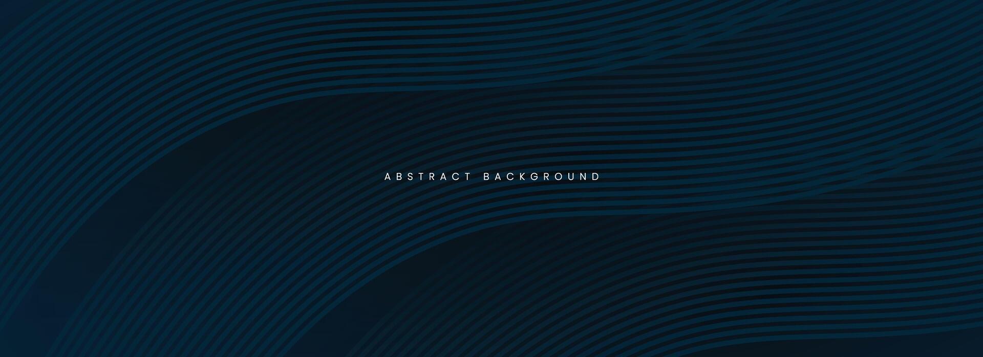 Dark blue abstract background with glowing curved waves. vector