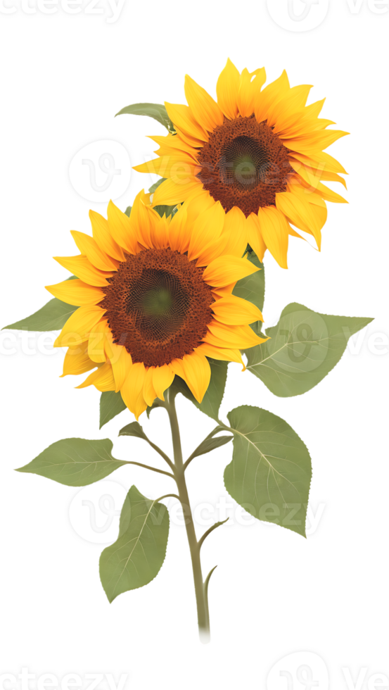 le beauté de Naturel flore avec tournesol fleurs sur une transparent Contexte png