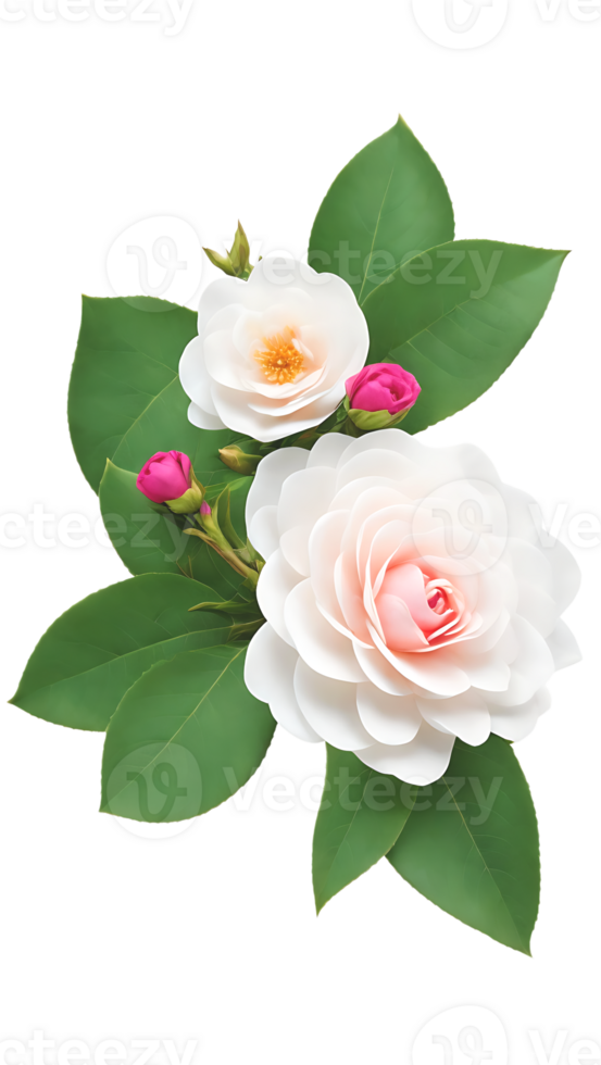 The beauty of natural flora with white flowers on a transparent background png