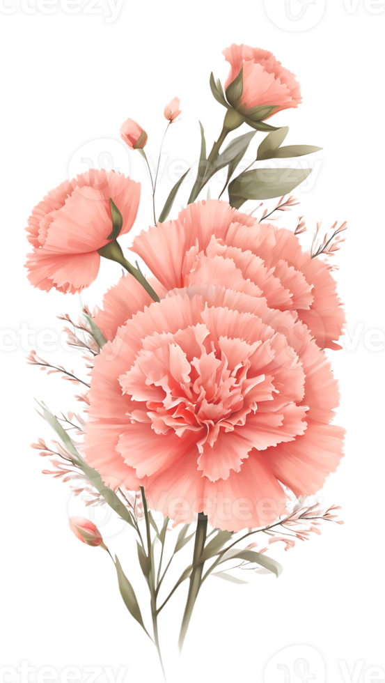 le beauté de Naturel flore avec rose fleurs sur une transparent Contexte png