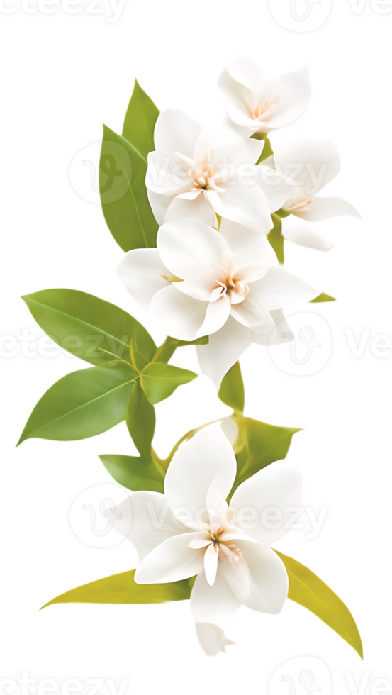 The natural beauty of jasmine flowers on a transparent background png